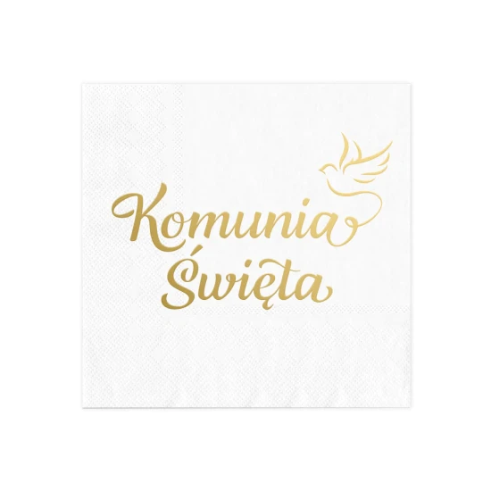 Serwetki białe Komunia Święta IHS -10 szt