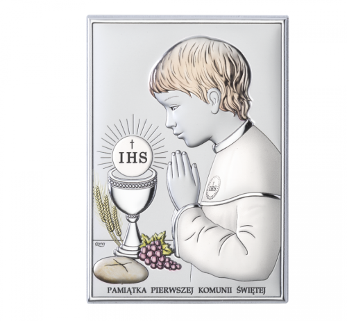 Obrazek srebrny - Pamiątka I Komunii Świętej - 12x16