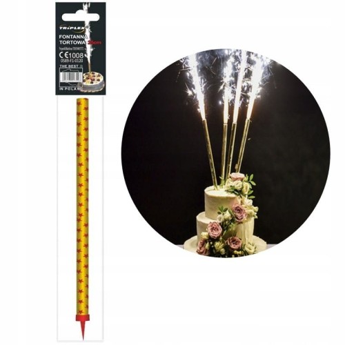 Fontanna tortowa DŁUGA złota 25 18 cm 1szt