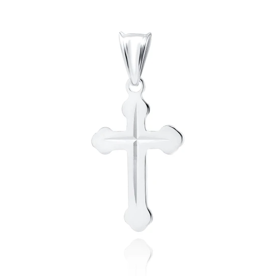 Srebrny diamentowany KRZYŻYK łańcuszek pr. 925 DEDYKACJA - Pamiątka Prezent