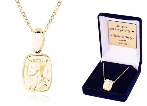 Jezus Chrystus - medalik łańcuszek pr. 925 DEDYKACJA - Pamiątka Prezent