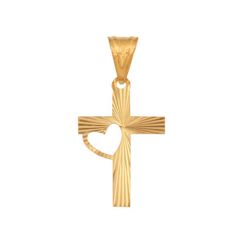 ZŁOTY komplet MEDALIK KRZYŻ & SERCE z łańcuszkiem pr. 585 DEDYKACJA - Pamiątka Prezent