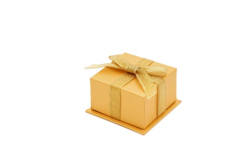 Etui Tekturowe z Kokardką - Złoty + Złota wstążka