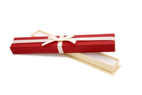 Etui Tekturowe z Kokardką Podłużne z grawerem / czerwone