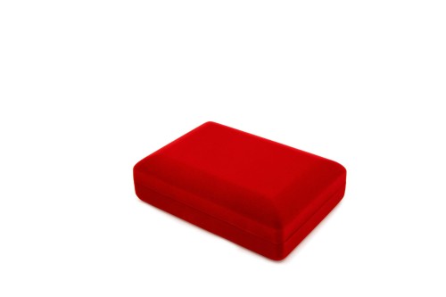 Etui Flokowane na Naszyjniki / CZERWONE