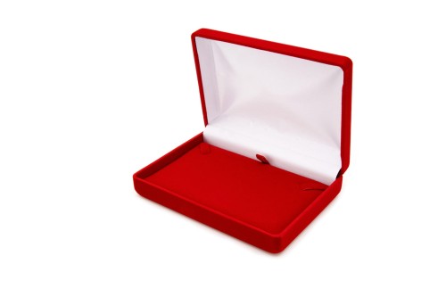 Etui Flokowane na Naszyjniki / CZERWONE