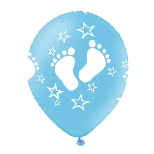 Zestaw balonów STÓPKI niebieskie - 5 sztuk