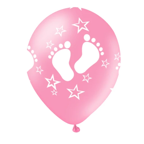 Zestaw balonów STÓPKI różowe - 5 sztuk