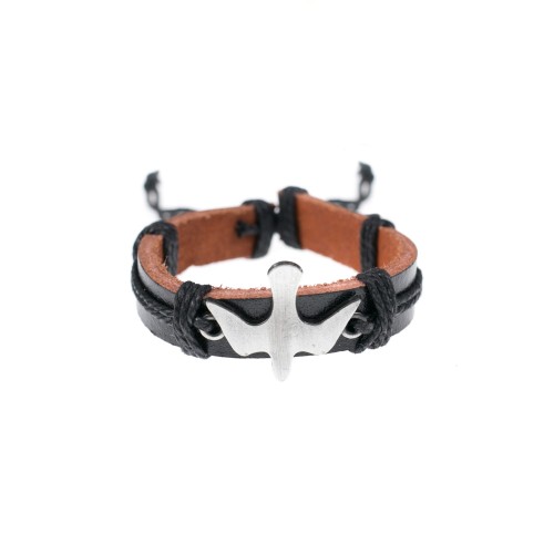 Bransoletka skórzana czarna - Duch Święty