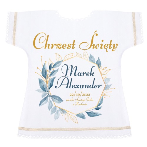 Szatka na chrzest z motywem RZYMSKIM - Pamiątka Chrztu Świętego