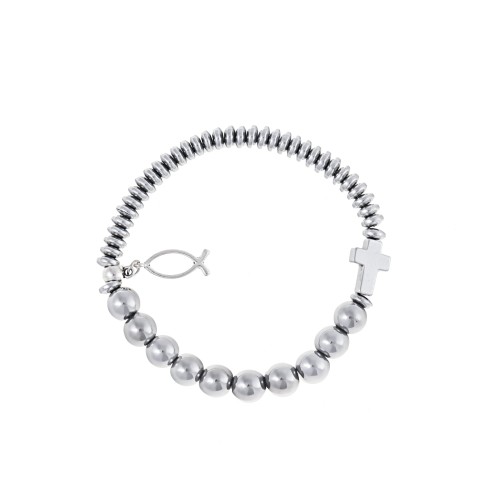 Bransoletka - dziesiątek różańca - hematyt - pudełko ozdobne