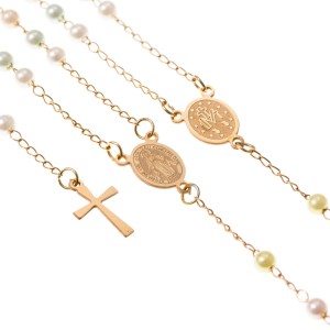 Różaniec - Matka Boża Niepokalana - Stainless Steel naszyjnik