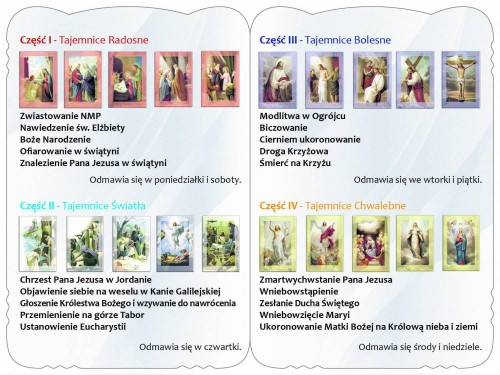 Karnet modlitewny różańcowy - Matka Boża Fatimska