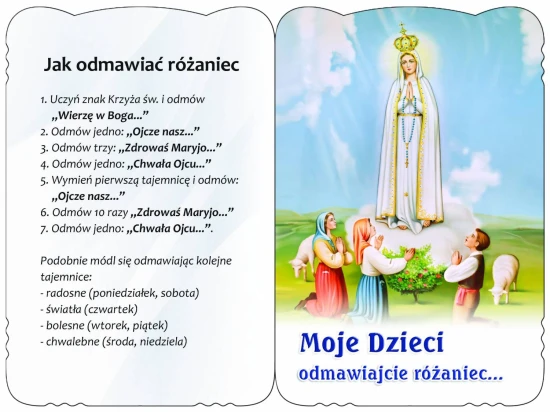 Karnet Modlitewny - Moje dzieci odmawiajcie różanie 10,5x14