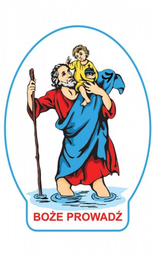 Święty Krzysztof - naklejka papierowa