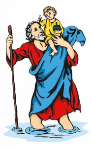 Święty Krzysztof - naklejka folia