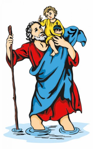 Święty Krzysztof - naklejka folia