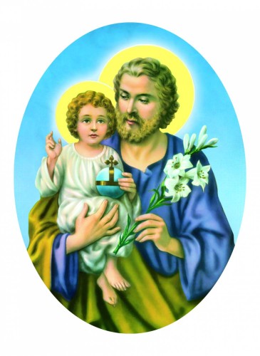 Papierowa naklejka samoprzylepna z wizerunkiem świętego Krzysztofa