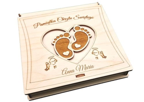 Pudełko upominkowe na drobiazgi - Chrzest pamiątka