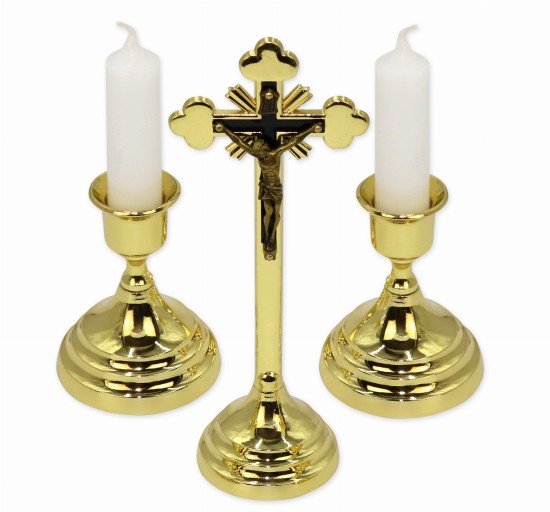 Komplet kolędowy metalowy tradycyjny - złoty 19cm