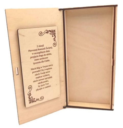 Pudełko upominkowe na drobiazgi IHS - pamiątka Komunii Świętej