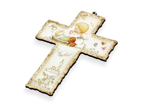 Krzyż pastelowy Chrzest Święty - 15cm