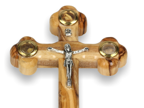 Krzyż Jerozolimski z kapsułkami (drzewo oliwne)