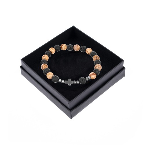 Bransoletka - Lawa Wulkaniczna & Jaspis