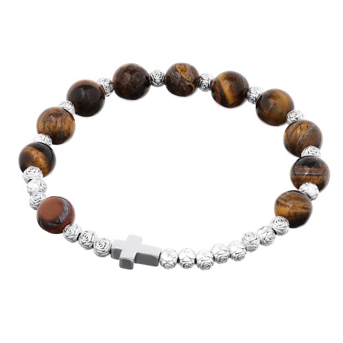 Bransoletka - dziesiątek różańca - TYGRYSIE OKO