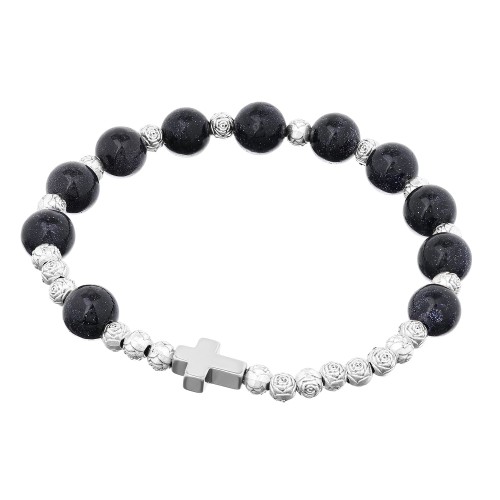 Bransoletka - dziesiątek różańca - NOC KAIRU - kamień nocy