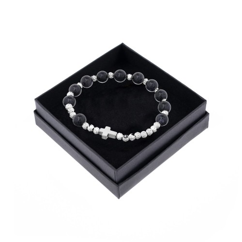 Bransoletka - dziesiątek różańca - NOC KAIRU - kamień noc