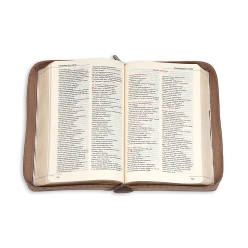Biblia z kolorową wkładką. Oprawa FLEXY z suwakiem, złocone brzegi kartek