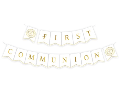 Baner komunijny FIRST COMMUNION Girlanda ozdobna 300cm