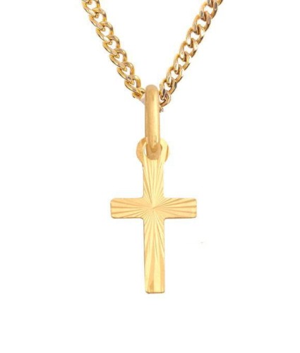 Złoty KRZYŻYK łańcuszek pr. 585 DEDYKACJA - Pamiątka Prezent