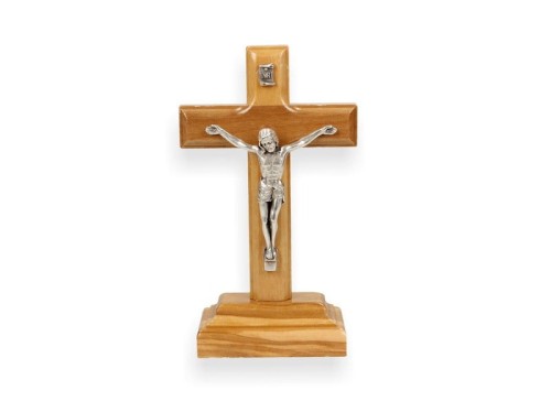 Krzyż stojący z drzewa oliwnego - 11,5cm