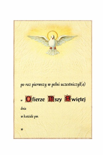 Pamiątka I Komunii Świętej - Ceramika drewniana 10x15 cm