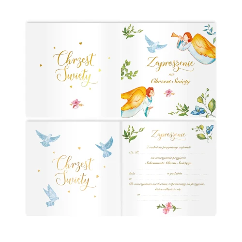 zaproszenia PREMIUM na uroczystość Chrztu Świętego (10 sztuk)