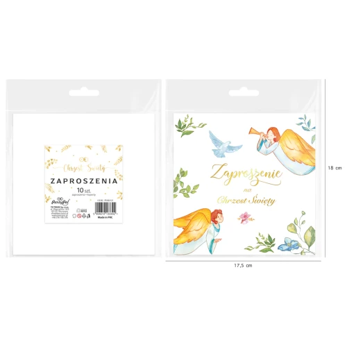 zaproszenia PREMIUM na uroczystość Chrztu Świętego (10 sztuk)