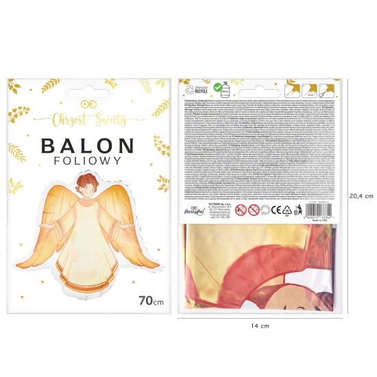 Balon foliowy ANIOŁ Chłopiec 70cm
