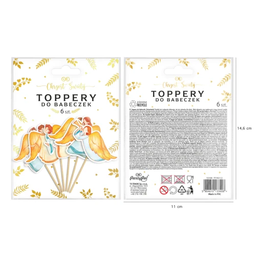 Toppery na tort ZESTAW 6 sztuk - kolekcja ANIOŁY