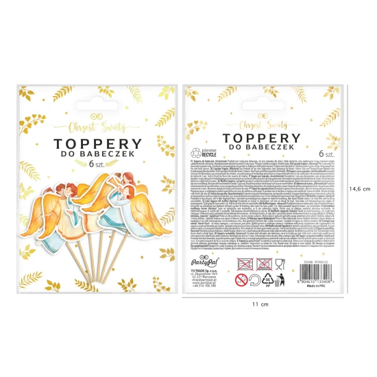 Toppery na tort ZESTAW 6 sztuk - kolekcja ANIOŁY