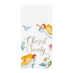 Serwetki kieszonki na sztućce Chrzest Święty - 16 szt - kolekcja ANIOŁY