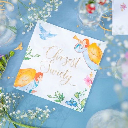 Serwetki na Chrzest Święty ANIOŁY - 10 sztuk