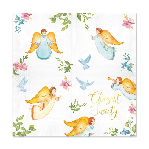 Serwetki na Chrzest Święty ANIOŁY - 10 sztuk