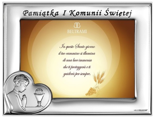 Srebrna ramka - Pamiątka I Komunii Święte
