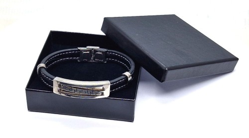 Stylowa bransoleta - eko skórka w pudełeczku