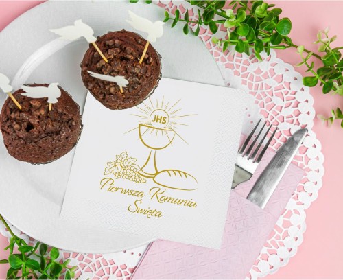 Serwetki Pierwsza Komunia Święta (chleb), 33x33 cm