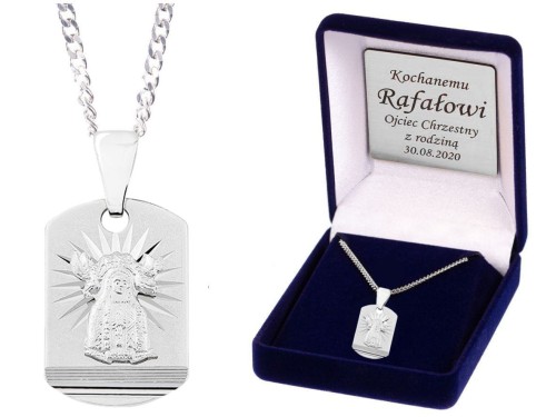 Matka Boska Nieustającej Pomoc - medalik łańcuszek pr. 925 DEDYKACJA - Pamiątka Prezent