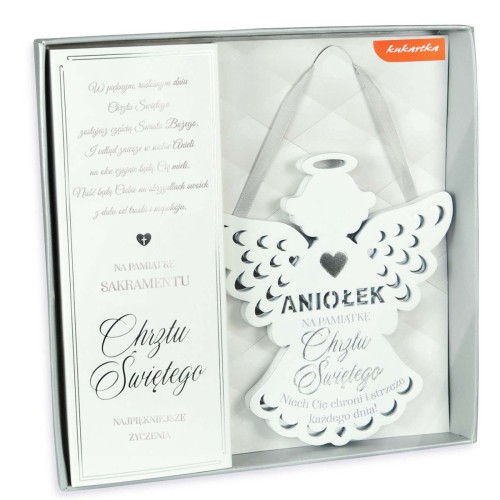 Zawieszka ANIOŁ - Chrzest Święty pamiątka chrztu