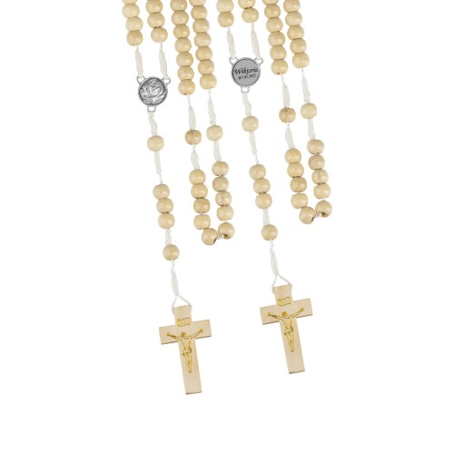 Różaniec drewniany jasne drewno 8mm + GRAWER